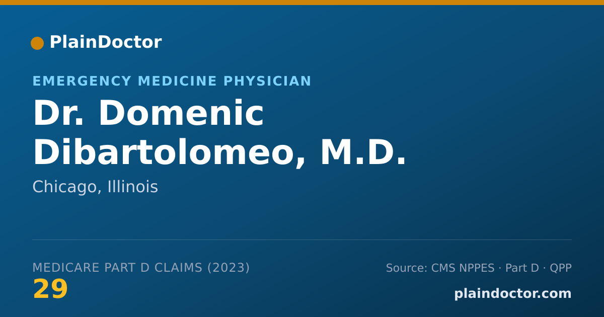 Shareable card for Domenic Dibartolomeo, M.D. - Emergency Medicine Physician, Chicago, IL