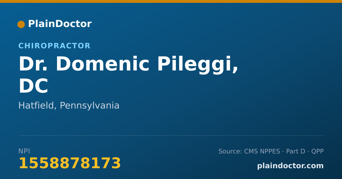 Shareable card for Domenic Pileggi, DC - Chiropractor, Hatfield, PA
