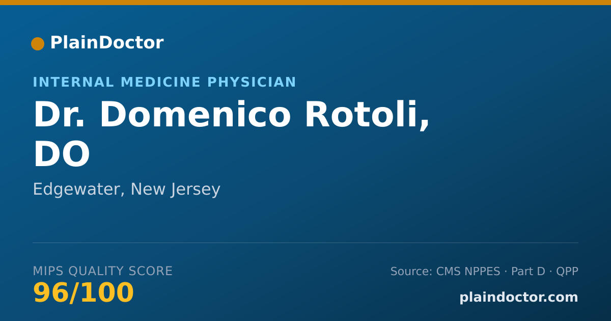 Shareable card for Domenico Rotoli, DO - Internal Medicine Physician, Edgewater, NJ