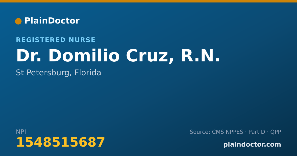 Shareable card for Domilio Cruz, R.N. - Registered Nurse, St Petersburg, FL