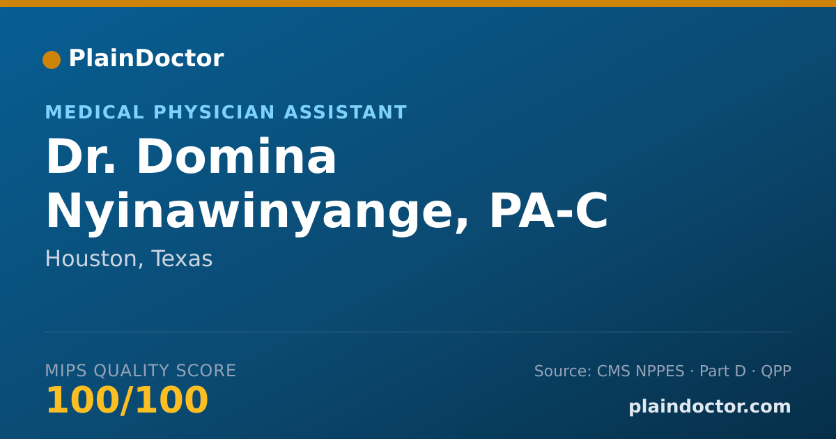 Shareable card for Domina Nyinawinyange, PA-C - Medical Physician Assistant, Houston, TX