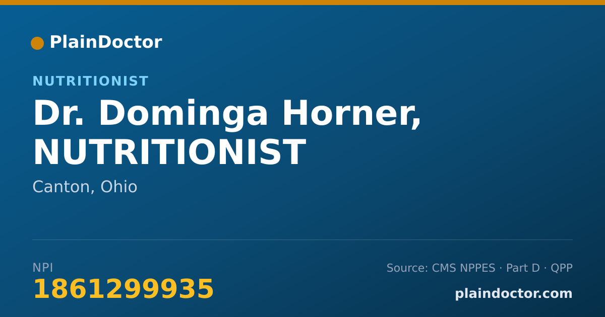 Shareable card for Dominga Horner, NUTRITIONIST - Nutritionist, Canton, OH