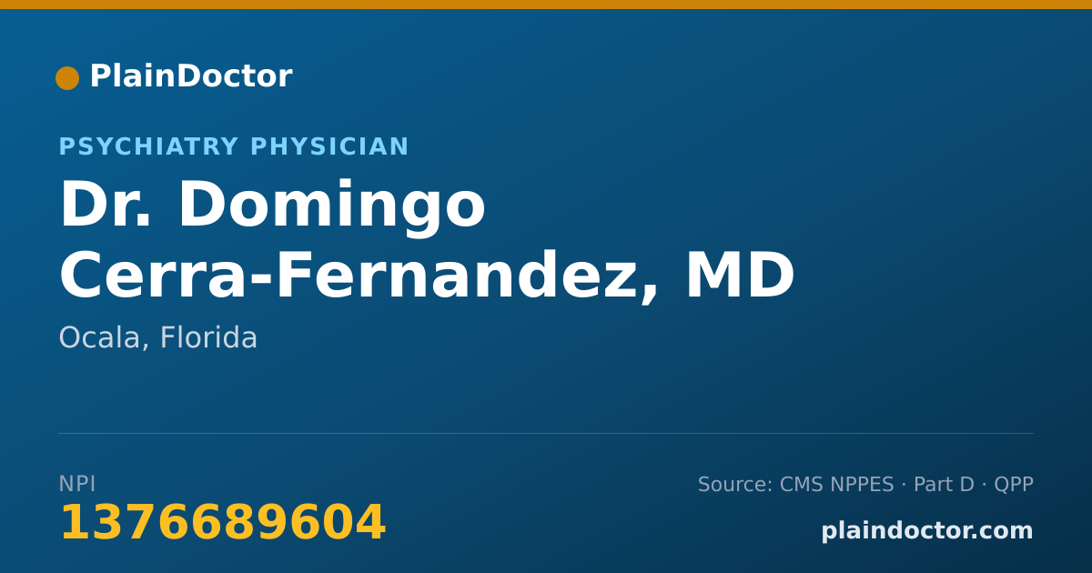 Shareable card for Domingo Cerra-Fernandez, MD - Psychiatry Physician, Ocala, FL