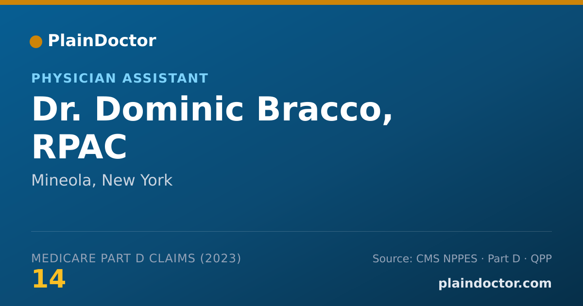 Shareable card for Dominic Bracco, RPAC - Physician Assistant, Mineola, NY