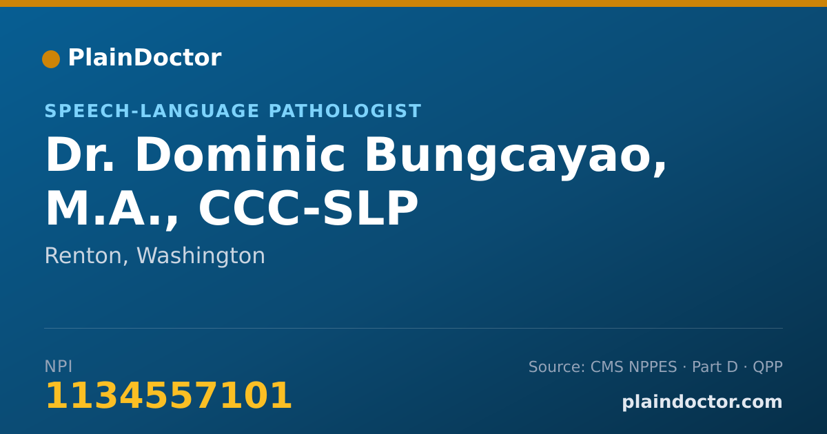 Shareable card for Dominic Bungcayao, M.A., CCC-SLP - Speech-Language Pathologist, Renton, WA