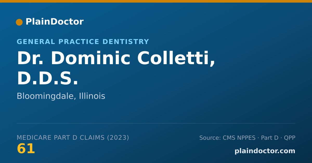 Shareable card for Dominic Colletti, D.D.S. - General Practice Dentistry, Bloomingdale, IL