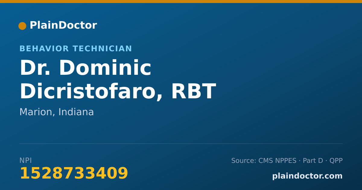 Shareable card for Dominic Dicristofaro, RBT - Behavior Technician, Marion, IN