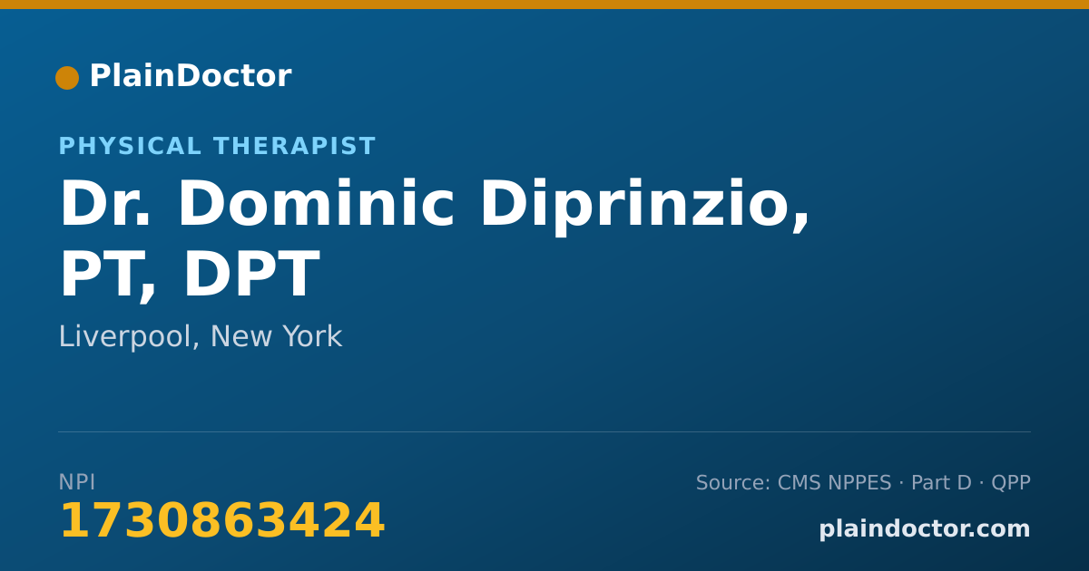 Shareable card for Dominic Diprinzio, PT, DPT - Physical Therapist, Liverpool, NY