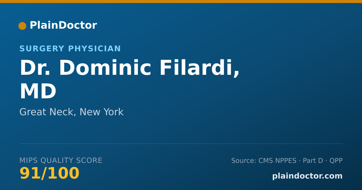 Shareable card for Dominic Filardi, MD - Surgery Physician, Great Neck, NY