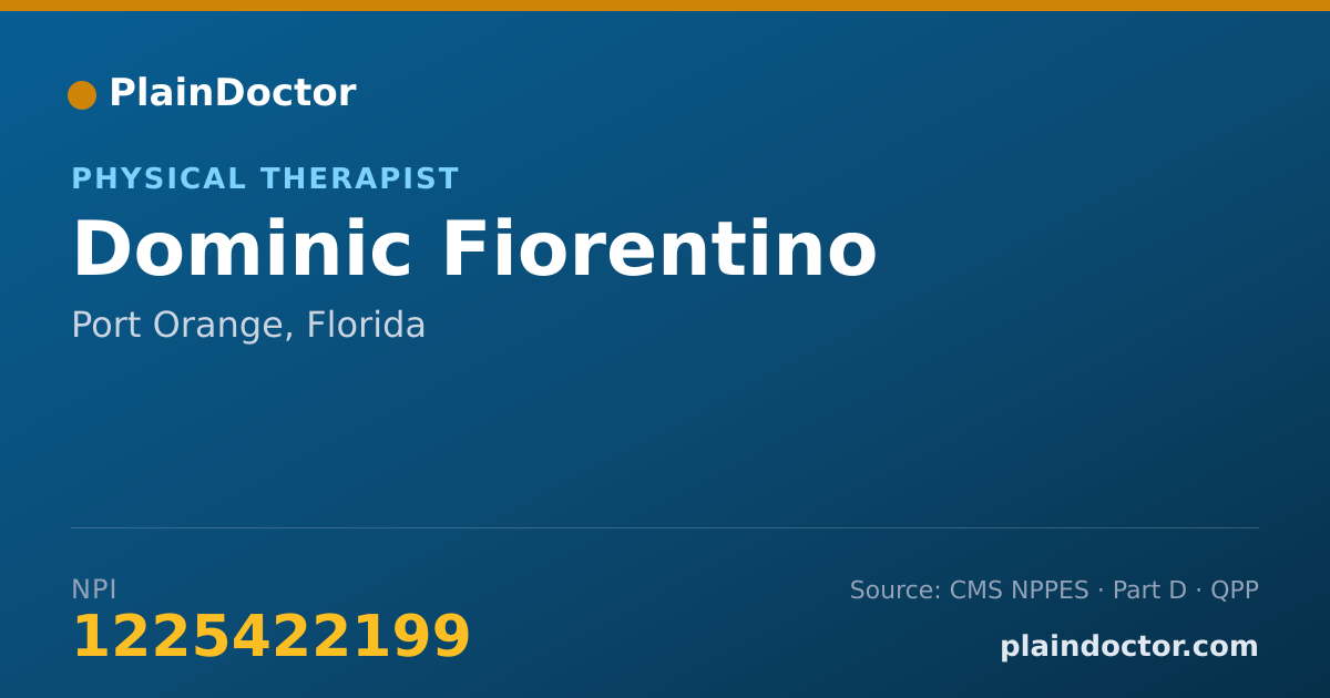 Shareable card for Dominic Fiorentino - Physical Therapist, Port Orange, FL