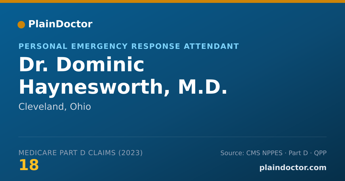 Shareable card for Dominic Haynesworth, M.D. - Personal Emergency Response Attendant, Cleveland, OH
