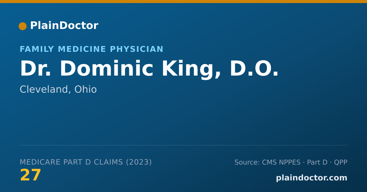 Shareable card for Dominic King, D.O. - Family Medicine Physician, Cleveland, OH
