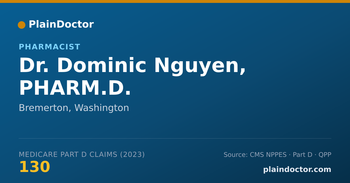 Shareable card for Dominic Nguyen, PHARM.D. - Pharmacist, Bremerton, WA