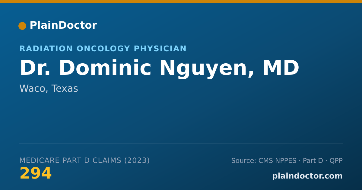Shareable card for Dominic Nguyen, MD - Radiation Oncology Physician, Waco, TX