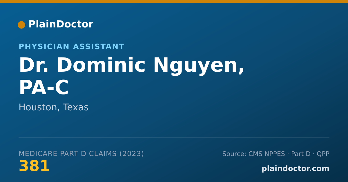 Shareable card for Dominic Nguyen, PA-C - Physician Assistant, Houston, TX