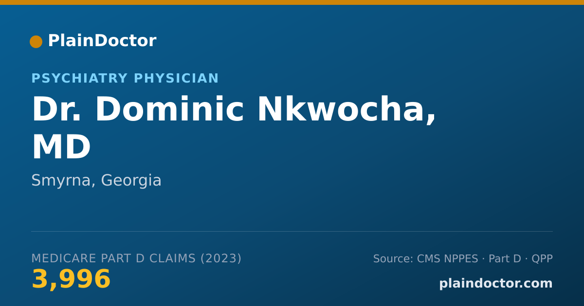 Shareable card for Dominic Nkwocha, MD - Psychiatry Physician, Smyrna, GA