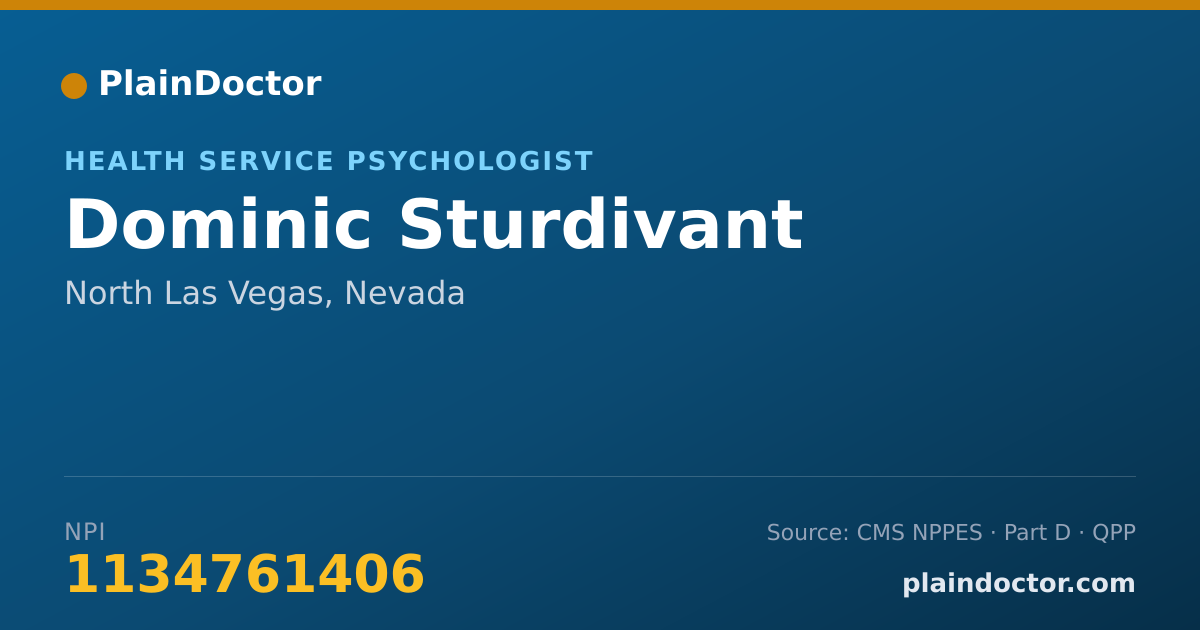 Shareable card for Dominic Sturdivant - Health Service Psychologist, North Las Vegas, NV