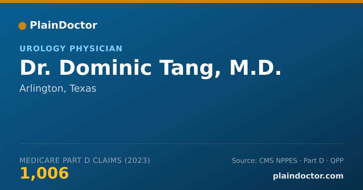 Shareable card for Dominic Tang, M.D. - Urology Physician, Arlington, TX