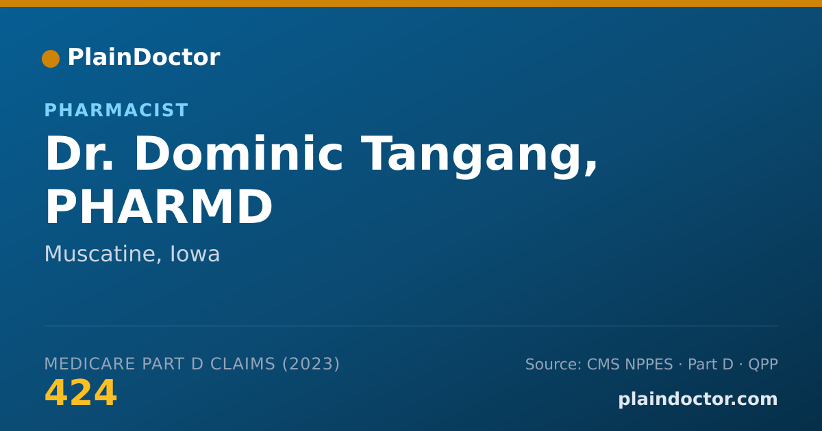 Shareable card for Dominic Tangang, PHARMD - Pharmacist, Muscatine, IA