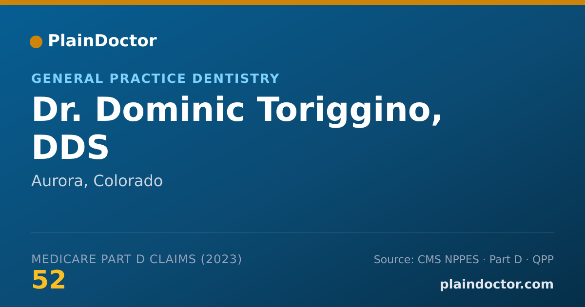 Shareable card for Dominic Toriggino, DDS - General Practice Dentistry, Aurora, CO