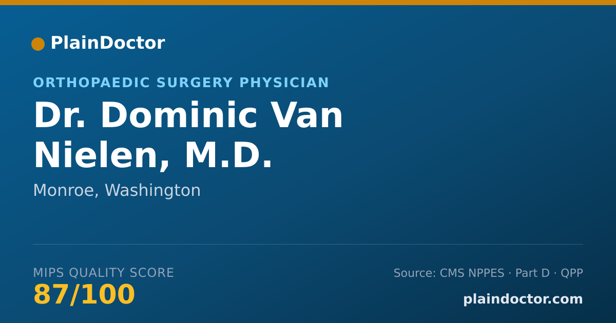 Shareable card for Dominic Van Nielen, M.D. - Orthopaedic Surgery Physician, Monroe, WA