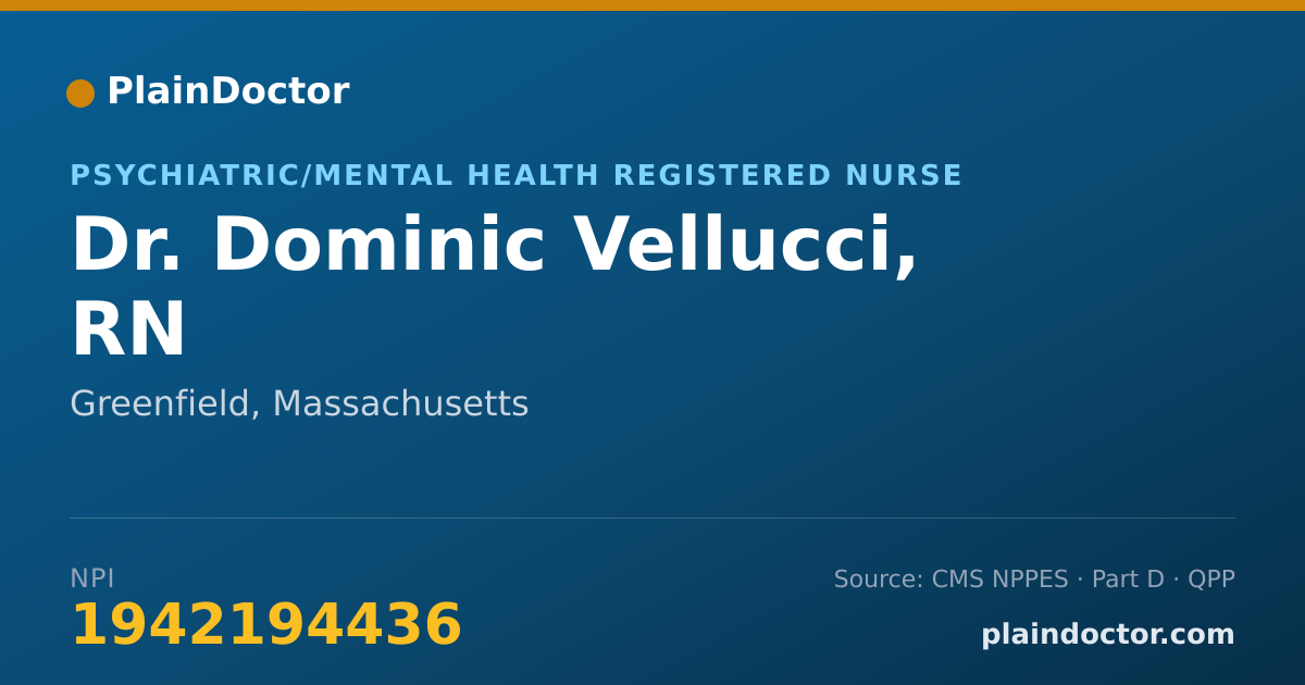 Shareable card for Dominic Vellucci, RN - Psychiatric/Mental Health Registered Nurse, Greenfield, MA