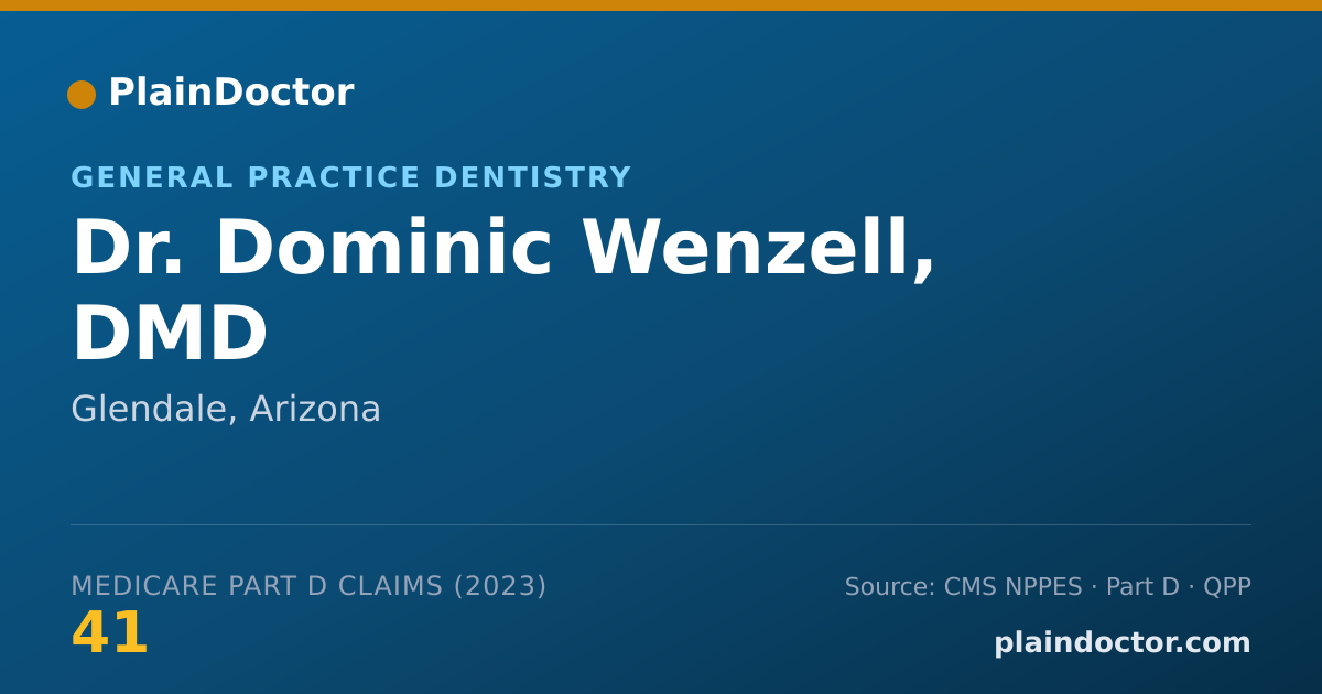 Shareable card for Dominic Wenzell, DMD - General Practice Dentistry, Glendale, AZ
