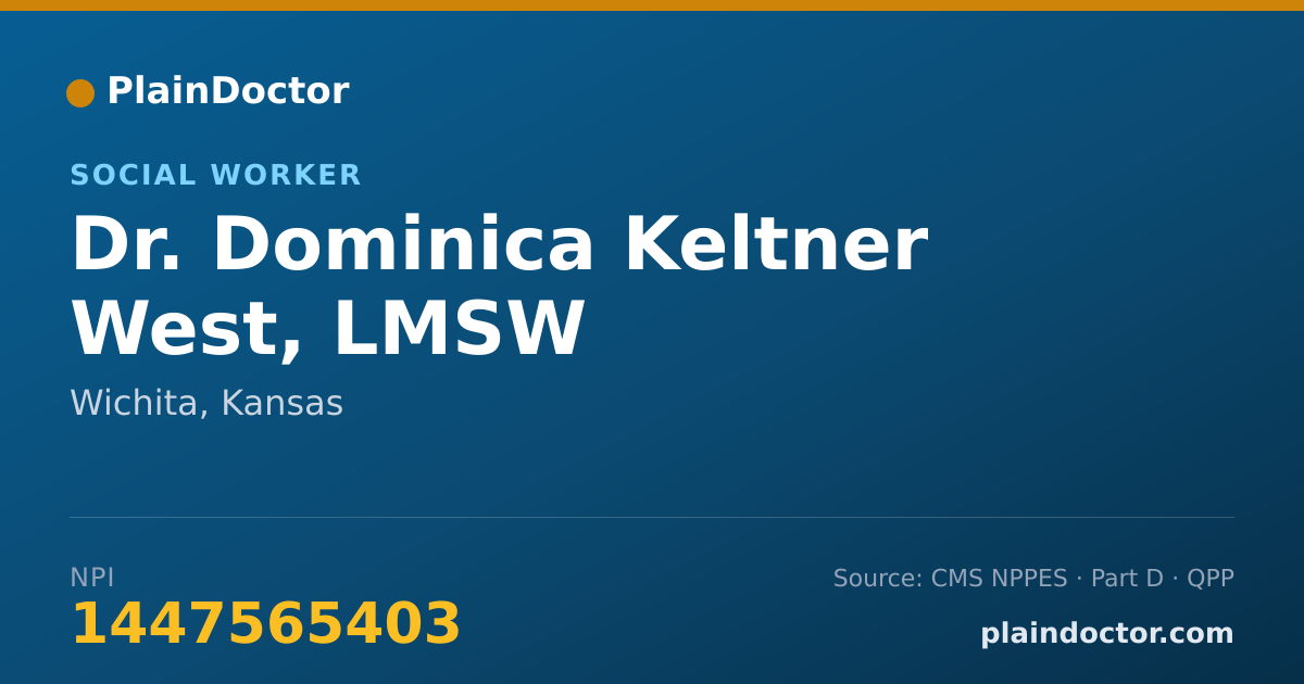 Shareable card for Dominica Keltner West, LMSW - Social Worker, Wichita, KS