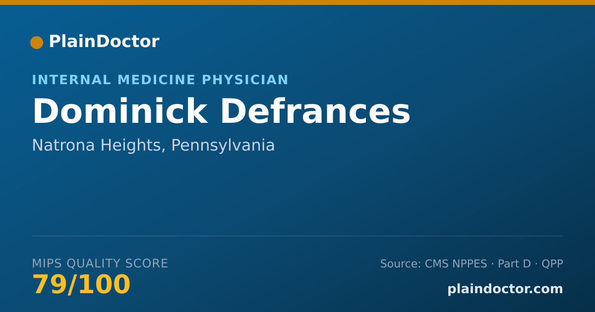 Shareable card for Dominick Defrances - Internal Medicine Physician, Natrona Heights, PA