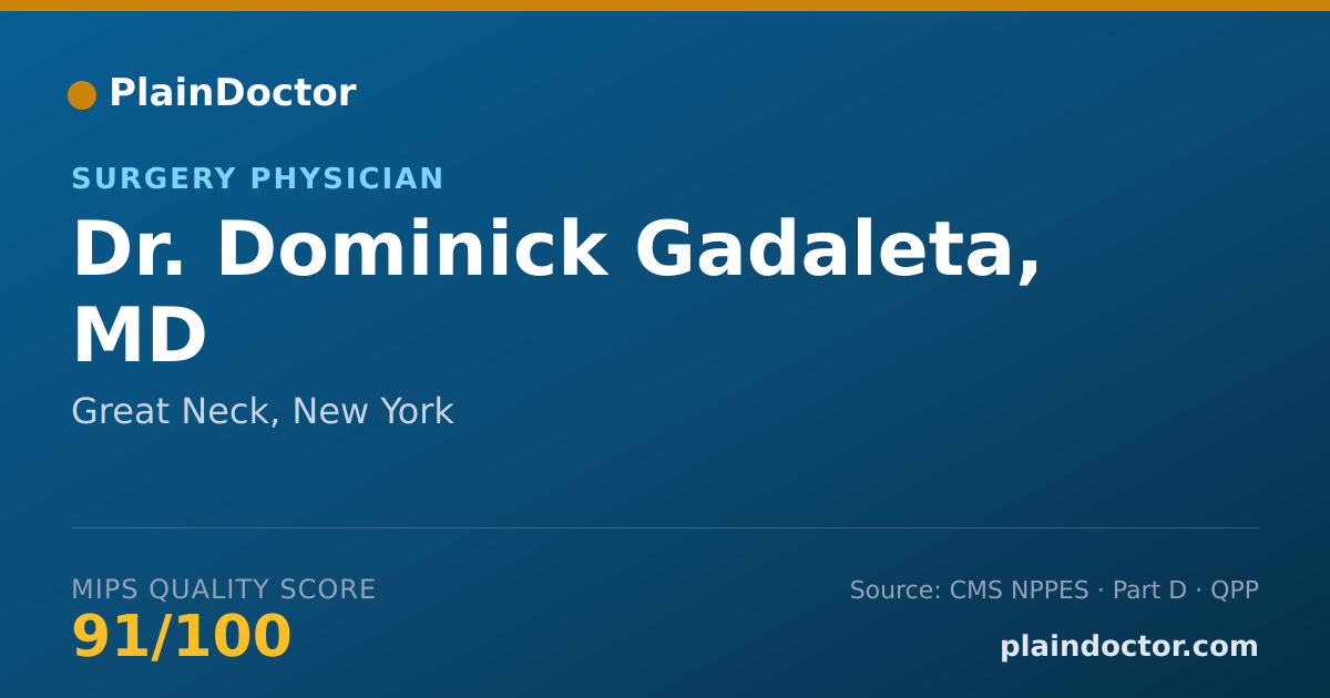 Shareable card for Dominick Gadaleta, MD - Surgery Physician, Great Neck, NY