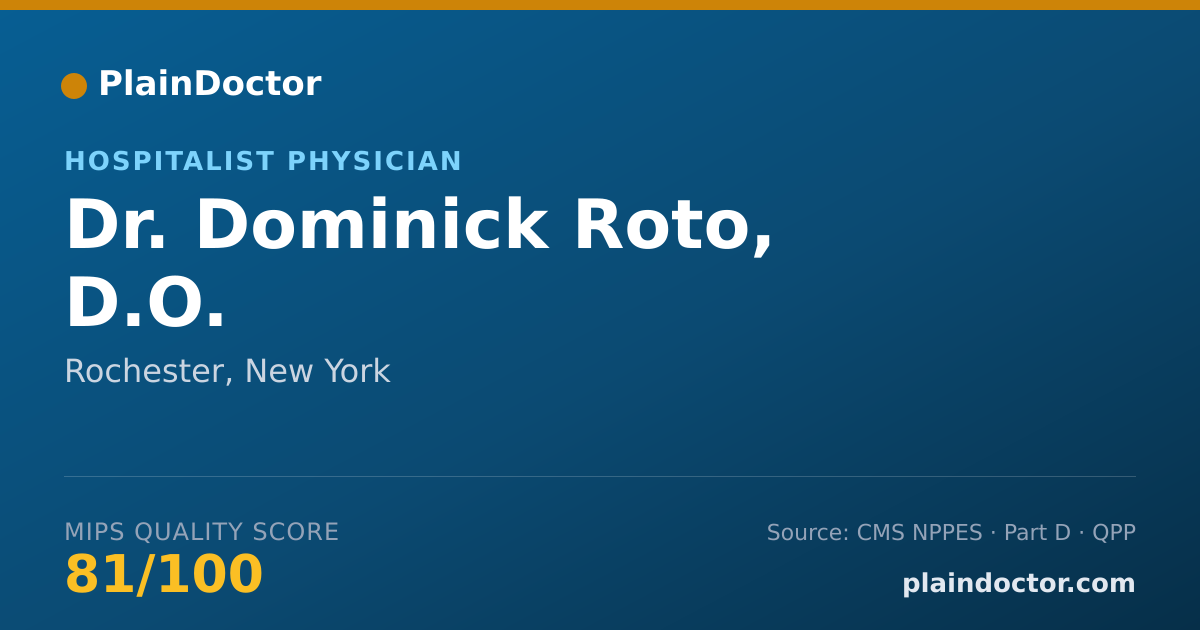 Shareable card for Dominick Roto, D.O. - Hospitalist Physician, Rochester, NY