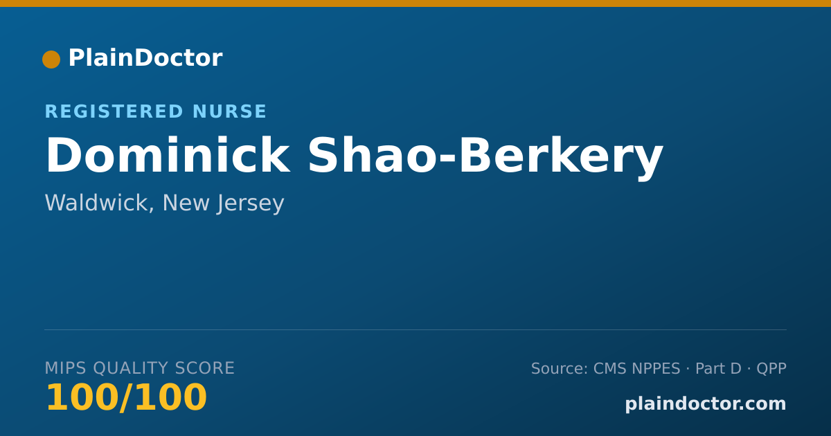 Shareable card for Dominick Shao-Berkery - Registered Nurse, Waldwick, NJ