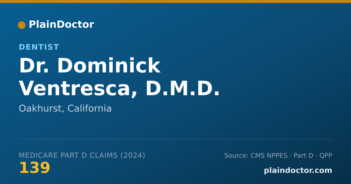 Shareable card for Dominick Ventresca, D.M.D. - Dentist, Oakhurst, CA