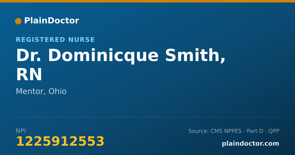 Shareable card for Dominicque Smith, RN - Registered Nurse, Mentor, OH