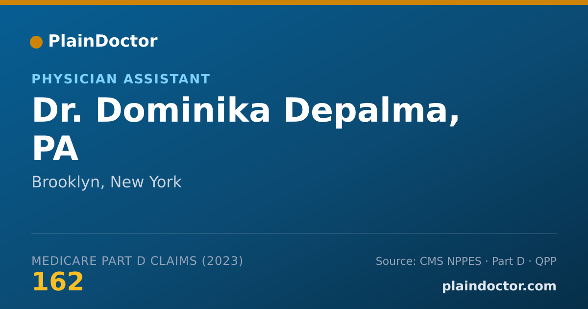 Shareable card for Dominika Depalma, PA - Physician Assistant, Brooklyn, NY
