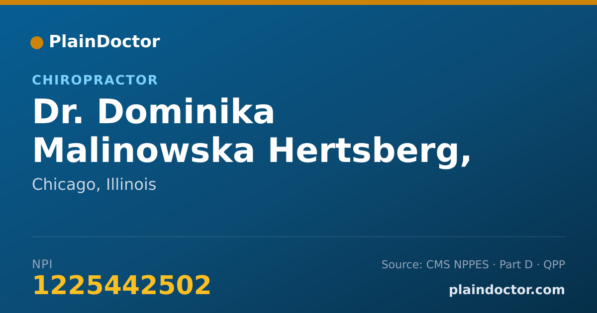 Shareable card for Dominika Malinowska Hertsberg, D.C. - Chiropractor, Chicago, IL