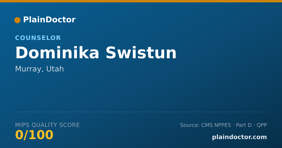 Shareable card for Dominika Swistun - Counselor, Murray, UT