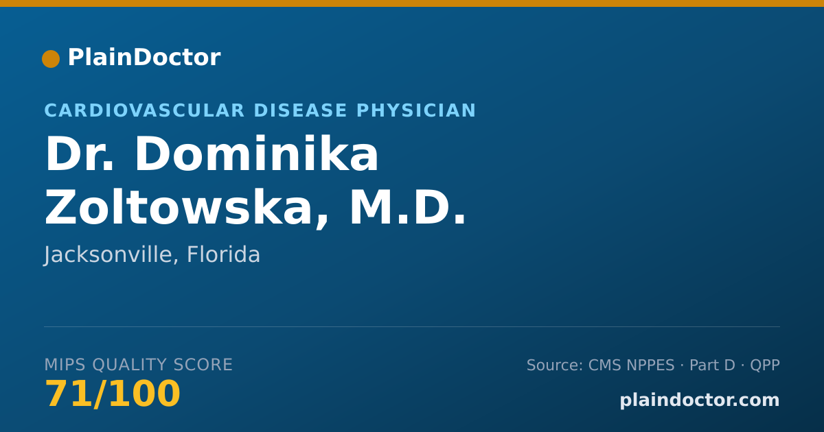 Shareable card for Dominika Zoltowska, M.D. - Cardiovascular Disease Physician, Jacksonville, FL