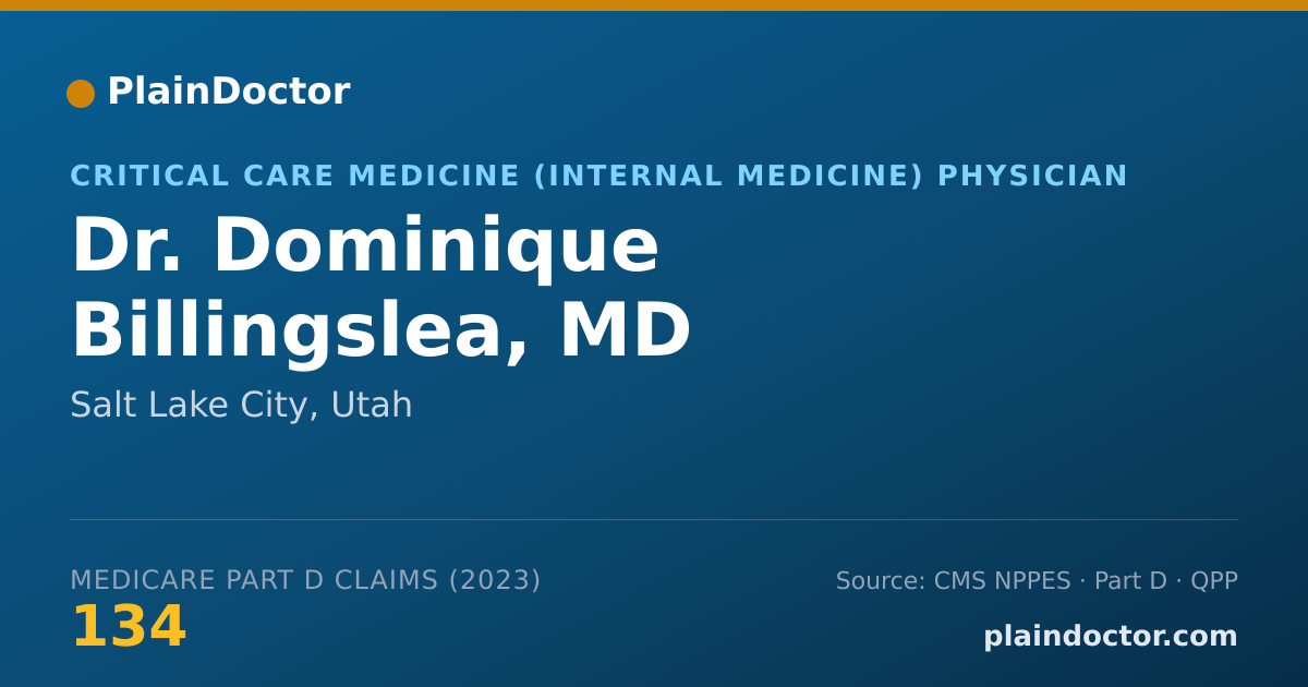 Shareable card for Dominique Billingslea, MD - Critical Care Medicine (Internal Medicine) Physician, Salt Lake City, UT