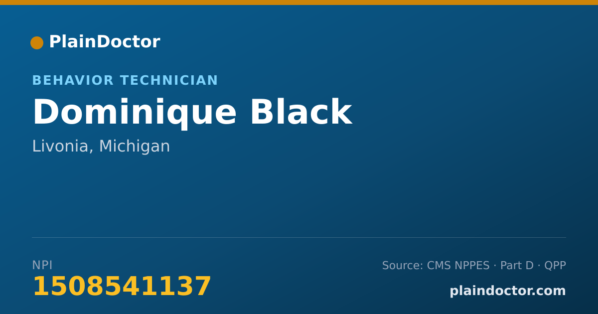 Shareable card for Dominique Black - Behavior Technician, Livonia, MI