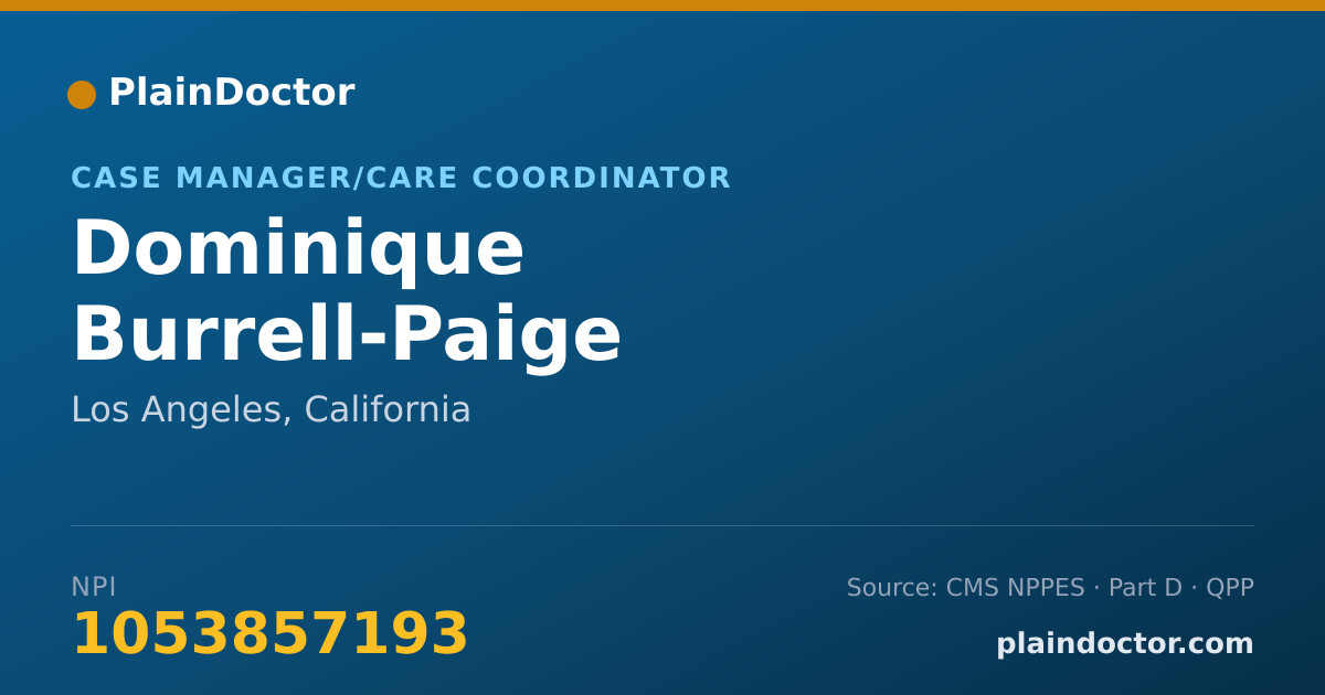 Shareable card for Dominique Burrell-Paige - Case Manager/Care Coordinator, Los Angeles, CA