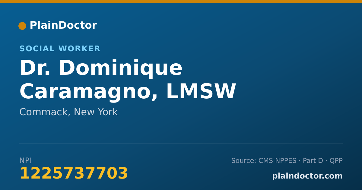 Shareable card for Dominique Caramagno, LMSW - Social Worker, Commack, NY