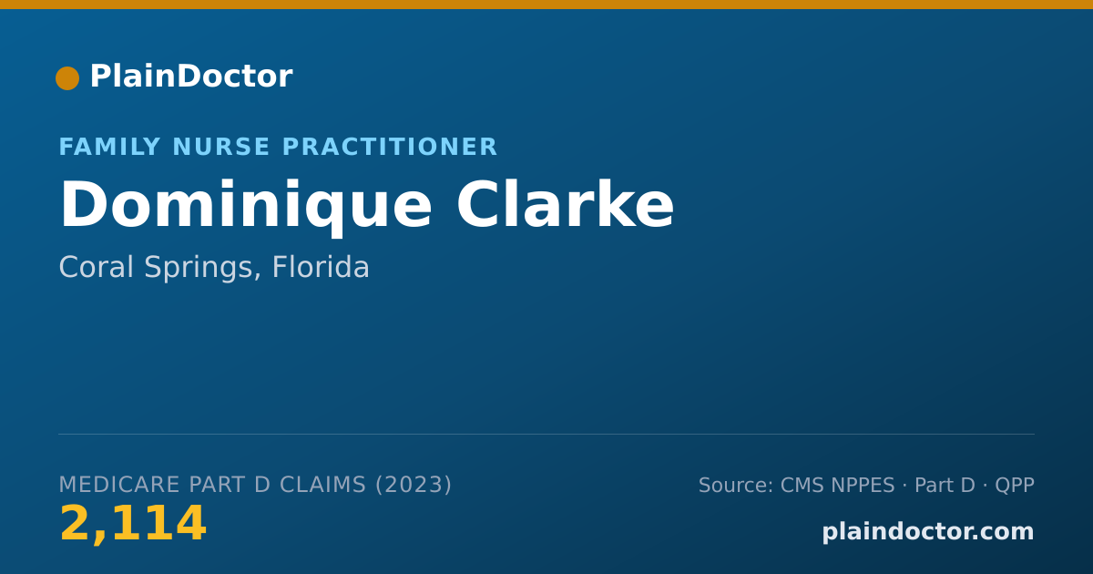 Shareable card for Dominique Clarke - Family Nurse Practitioner, Coral Springs, FL