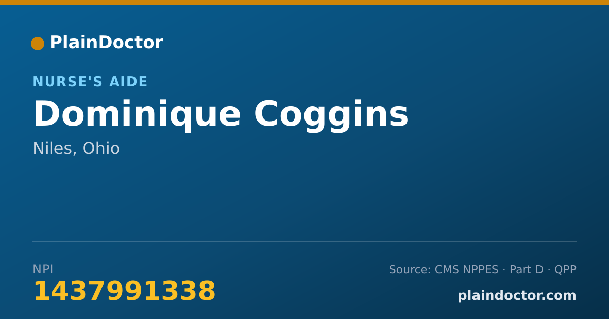 Shareable card for Dominique Coggins - Nurse's Aide, Niles, OH