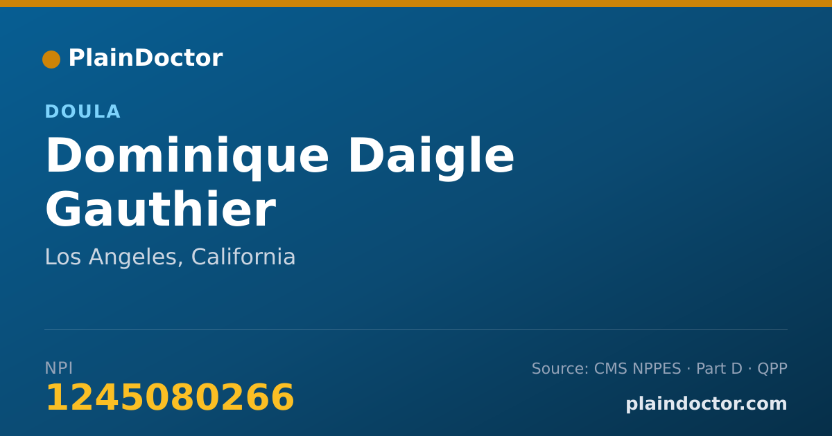 Shareable card for Dominique Daigle Gauthier - Doula, Los Angeles, CA