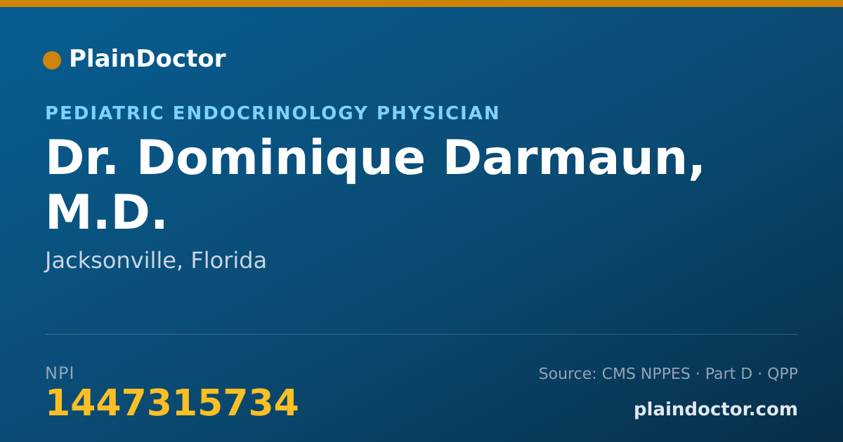 Shareable card for Dominique Darmaun, M.D. - Pediatric Endocrinology Physician, Jacksonville, FL