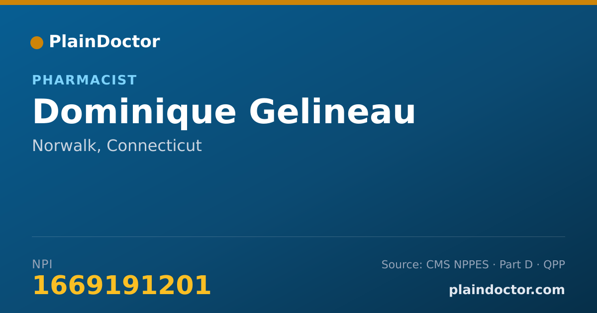 Shareable card for Dominique Gelineau - Pharmacist, Norwalk, CT