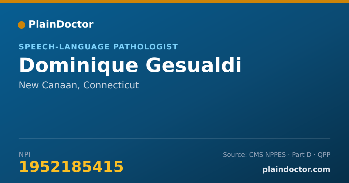 Shareable card for Dominique Gesualdi - Speech-Language Pathologist, New Canaan, CT