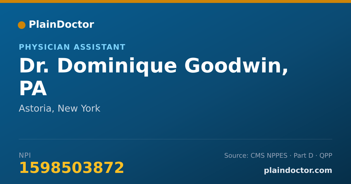 Shareable card for Dominique Goodwin, PA - Physician Assistant, Astoria, NY