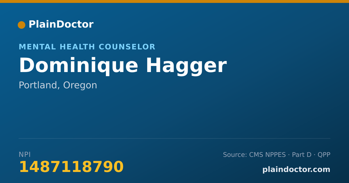 Shareable card for Dominique Hagger - Mental Health Counselor, Portland, OR